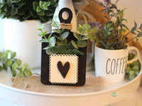 BLACK Mini Cutting Board Flower Holder - Coffee Cup - Home Sign - Tiered Tray Set - Mini Signs 3D Signs - Cottage - Farmhouse - Entry Wood Signs