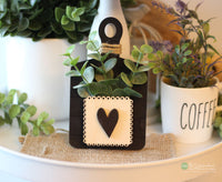 BLACK Mini Cutting Board Flower Holder - Coffee Cup - Home Sign - Tiered Tray Set - Mini Signs 3D Signs - Cottage - Farmhouse - Entry Wood Signs