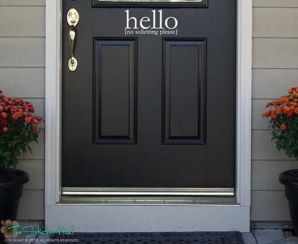Hello No Soliciting Please Sticker Decal - #1556