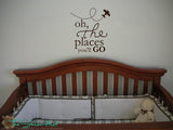 Oh the Places You'll Go with Trailing Airplane Decal Sticker - #1670