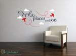 Oh The Places You'll Go Planes Clouds Decal Sticker - #1691