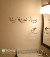 Relax Refresh Renew Bathroom Decal Sticker -#1757