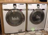Wash Dry Laundry Room Decals Stickers - #1889