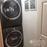 Wash Dry Laundry Room Decals Stickers - #1889