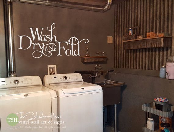 Wash Dry and Fold Vinyl Decal Sticker - #1993
