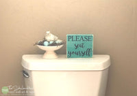 Please Seat Yourself Bathroom Mini Wood Sign M009