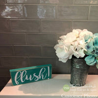 Flush Bathroom Wood Sign - M011