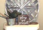 Please Seat Yourself Mini Block Wood Sign - Bathroom Decor - Wood Sign - Wooden Signs - Funny Sayings - Quotes - Small Mini Block M088